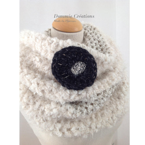 snood col écharpe, coloris ivoire beige