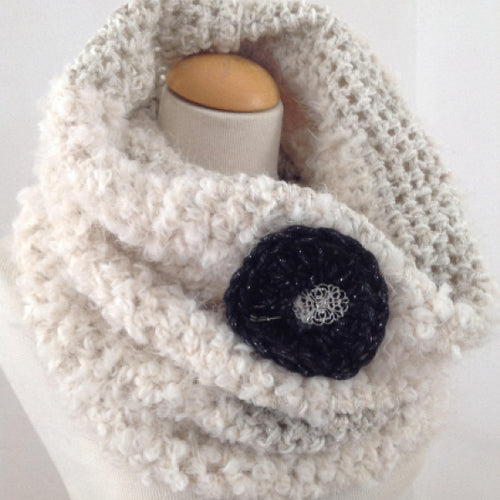 snood col écharpe, coloris ivoire beige