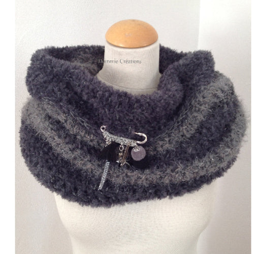 Snood col écharpe , coloris mix de gris