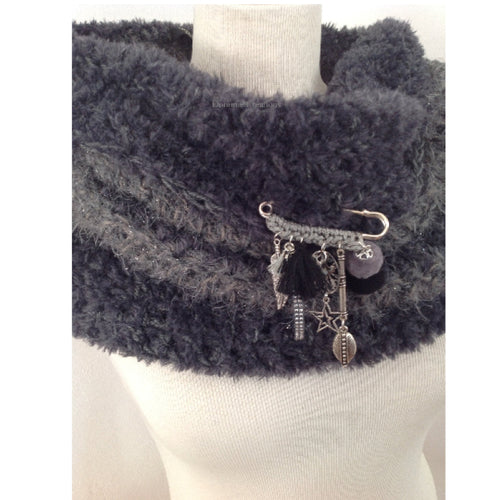 Snood col écharpe , coloris mix de gris