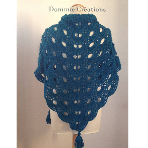 Châle chèche, bleu canard