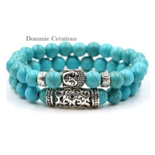 Bracelets de distance en turquoise, perles naturelles