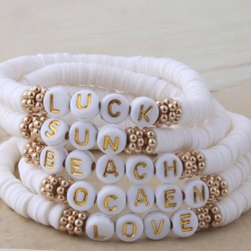 Bracelet personnalisable mantra stone, bracelet de surfer