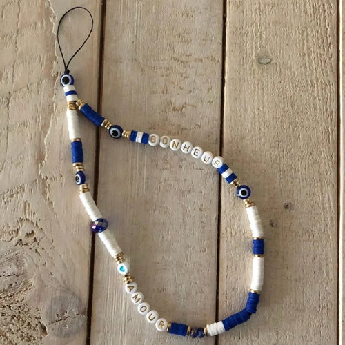 Bracelet bijoux de téléphone personnalisable, perles heishi