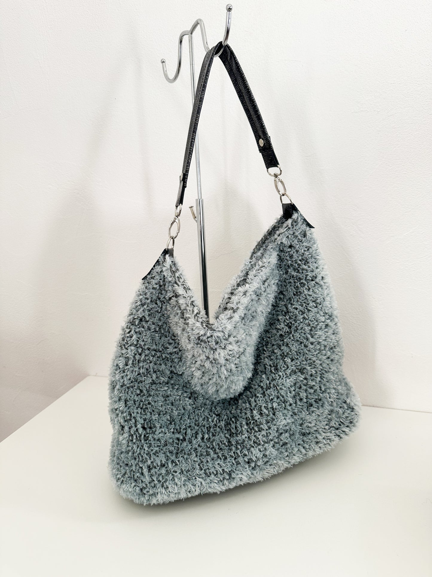 Sac besace Vert d'eau et gris acier