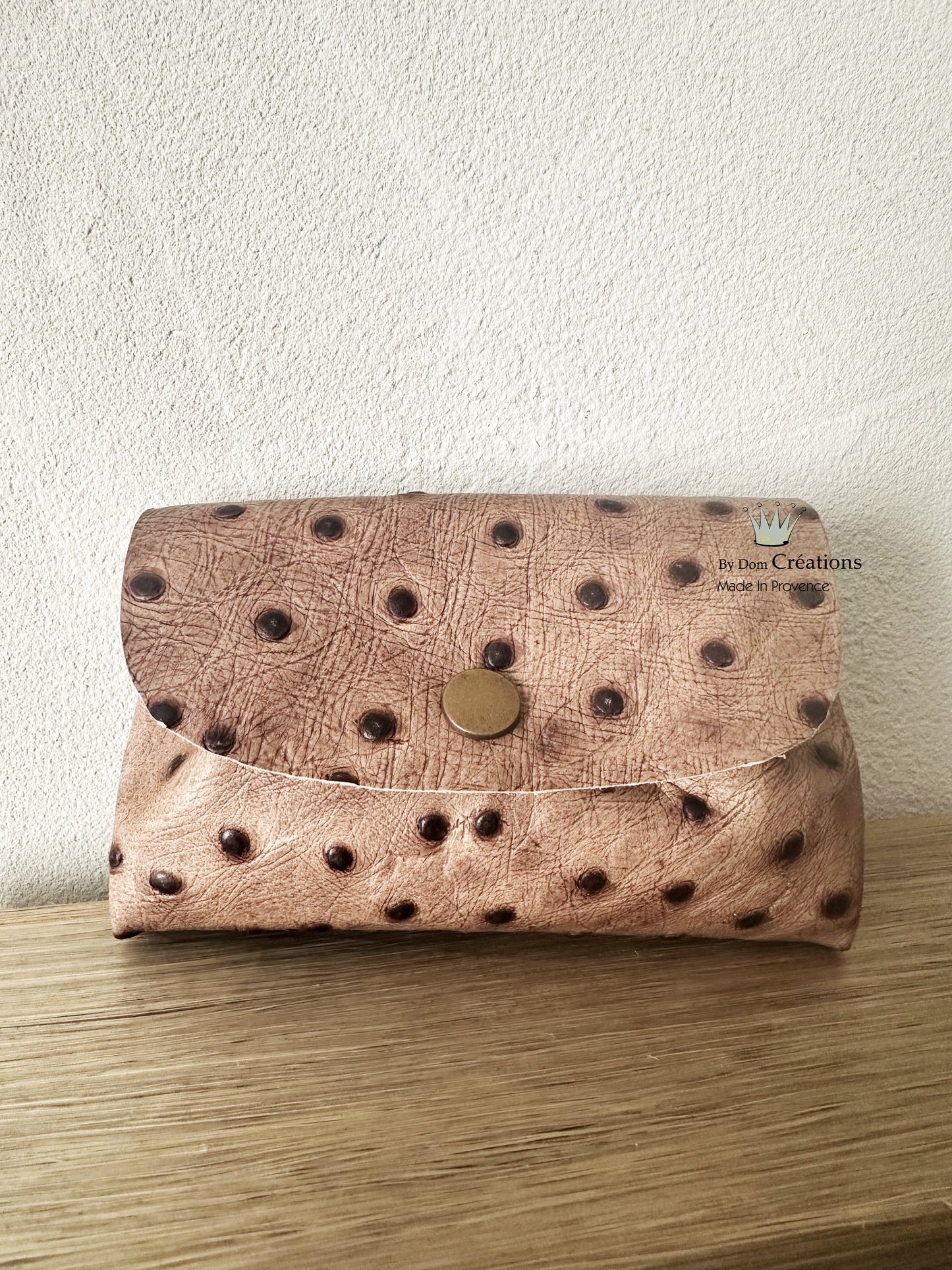 Porte monnaie en cuir ,  triple poche  avec soufflets et rivets, porte monnaie femme