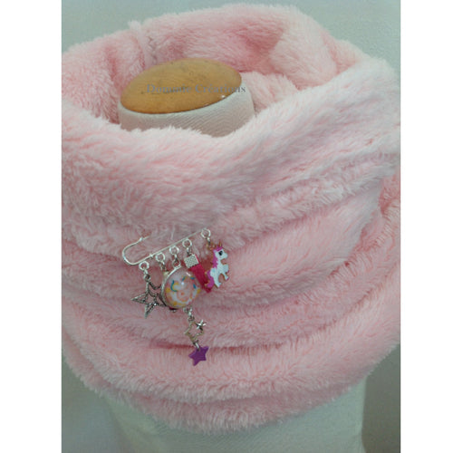 snood col écharpe fillette, coloris rose