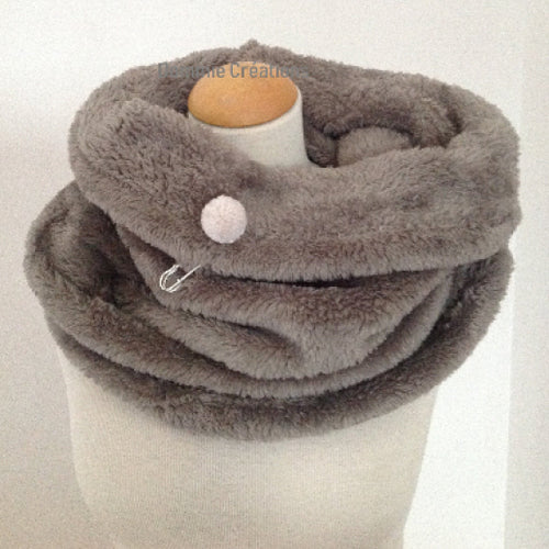 Snood, col écharpe en polaire, coloris vison