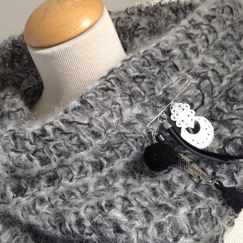 Snood col écharpe, coloris nuances de gris